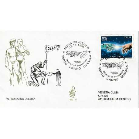 1999 FDC VENETIA 1033/IT ITALIA VERSO L'ANNO DUEMILA MF80504