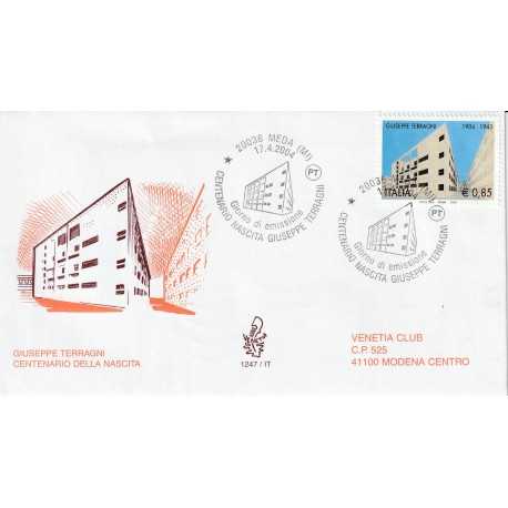 2004 FDC VENETIA N. 1247/IT ITALIA GIUSEPPE TERRAGNI CENT. NASCITA MF80521