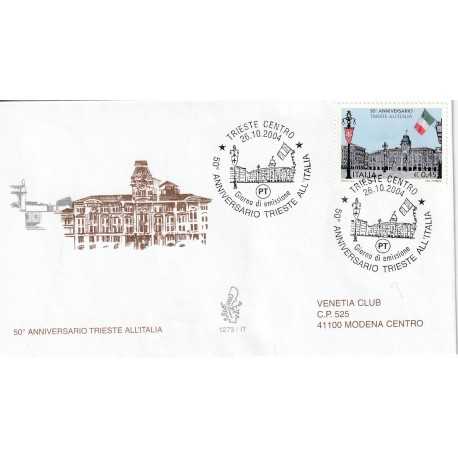 2004 FDC VENETIA N. 1273/IT ITALIA 50 ANN. TRIESTE ALL'ITALIA MF80546