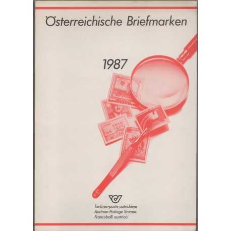 1987 AUSTRIA ANNATA COMPLETA LIBRO UFFICIALE COMPLETO DI FRANCOBOLLI MNH MF28454