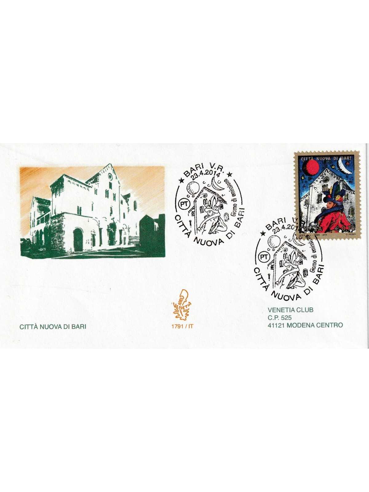 2014 FDC VENETIA 1791/IT ITALIA CITTA' NUOVA DI BARI MF80000