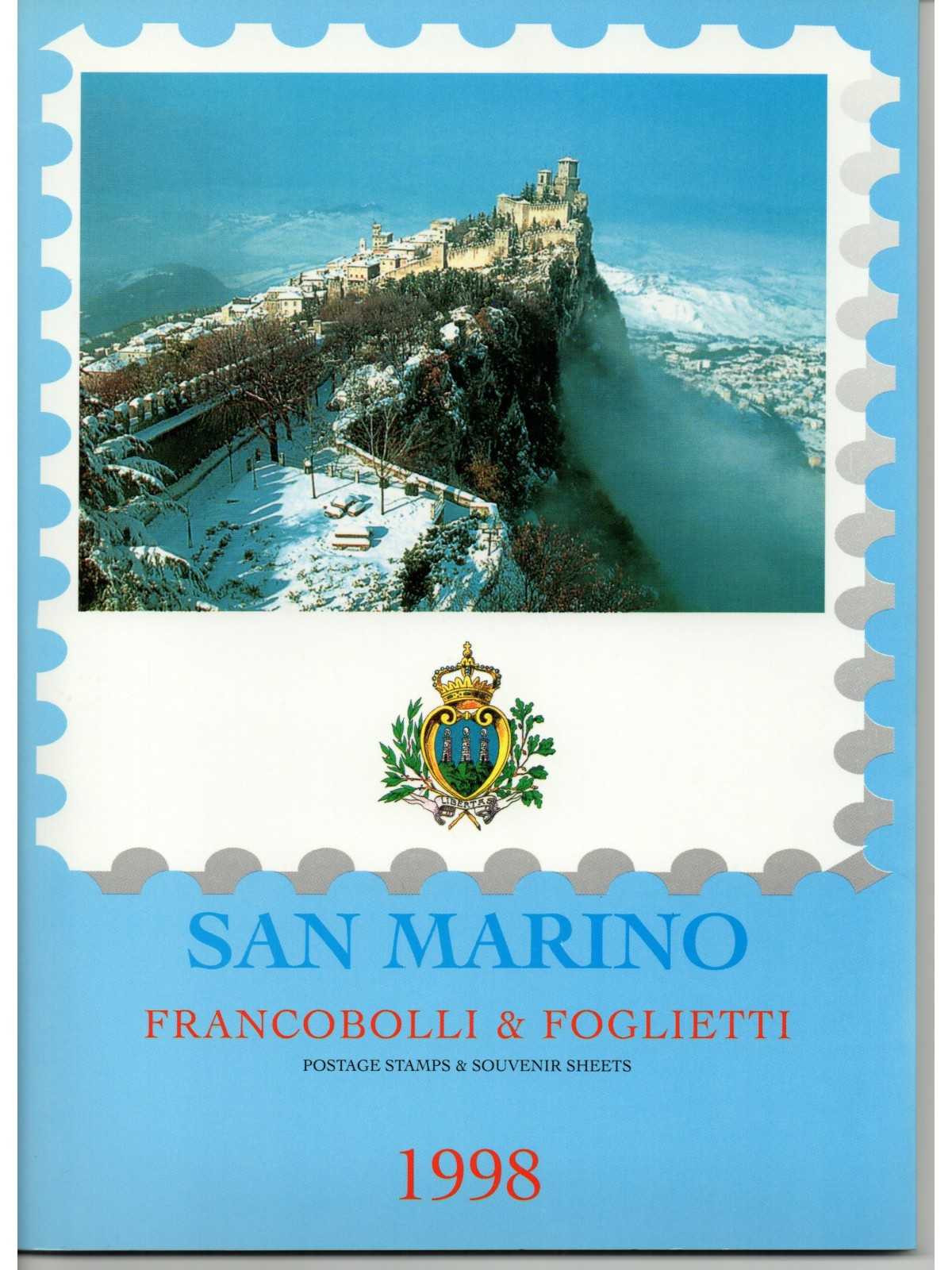 1998 SAN MARINO LIBRO UFFICIALE COMPLETO RACCOLTA EMISSIONI FILATELICHE MF28232