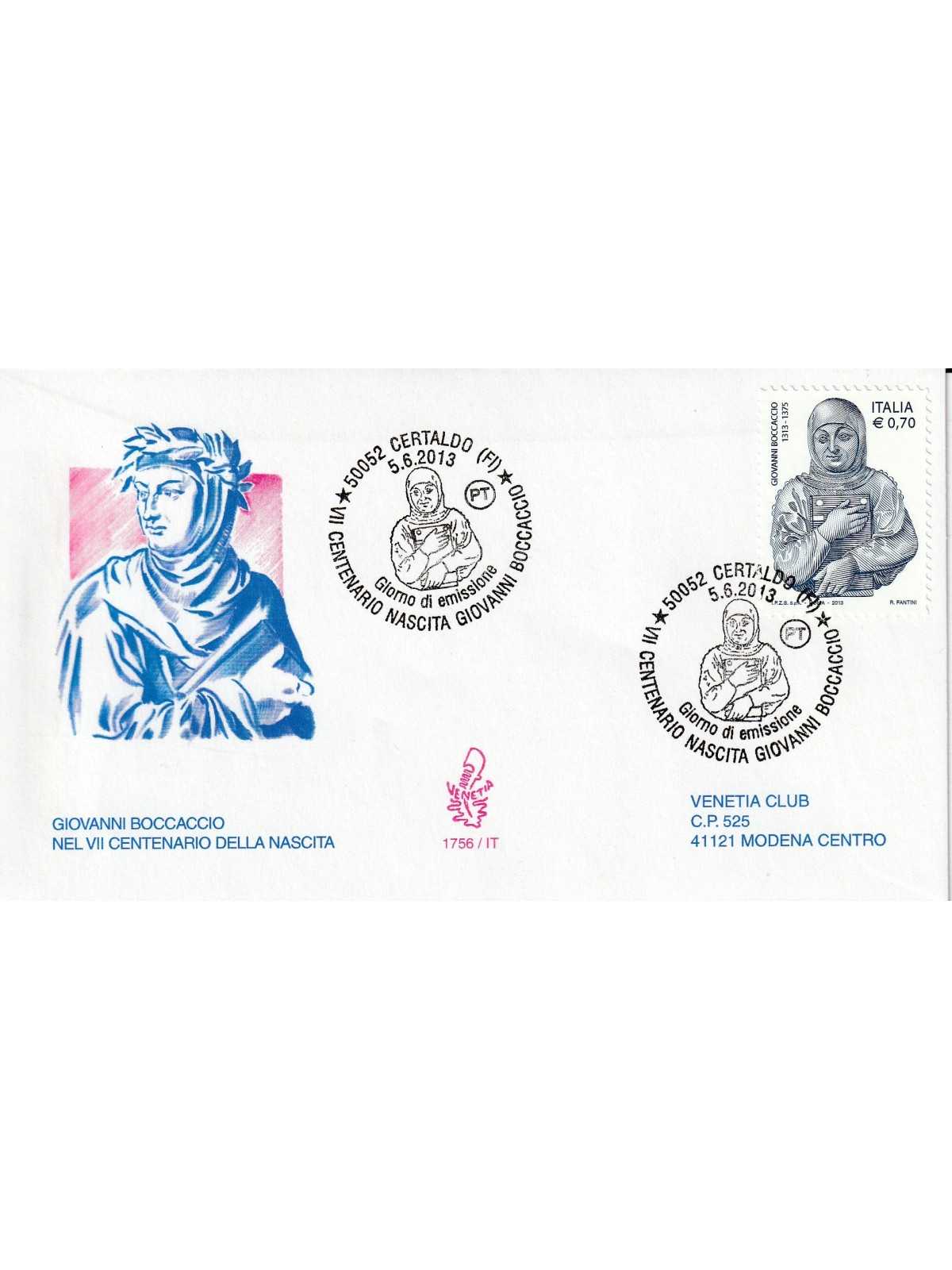 2013 FDC VENETIA 1756/IT ITALIA GIOVANNI BOCCACCIO MF80066