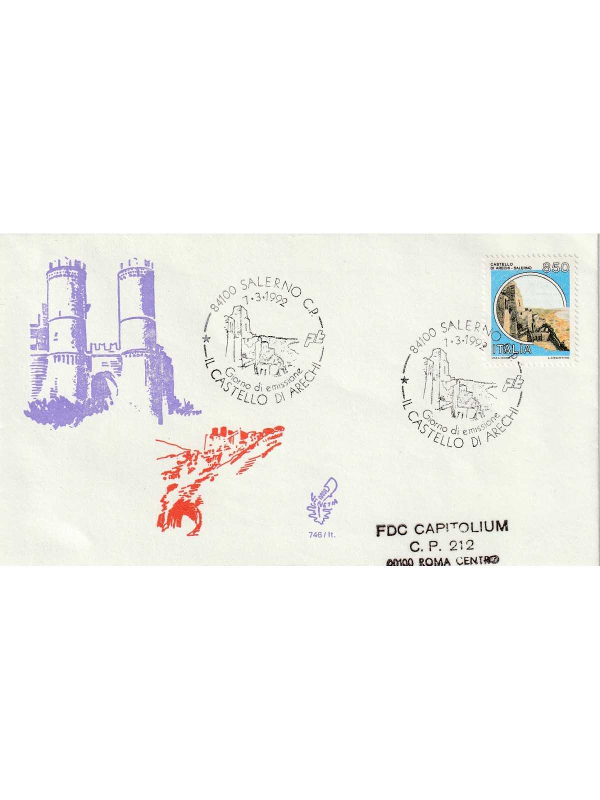 1992 FDC VENETIA 746/IT ITALIA CASTELLO ARECHI MF80094