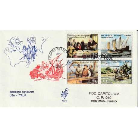 1992 FDC VENETIA 751/IT ITALIA EM. CONG. COLOMBO USA-ITALIA MF80099