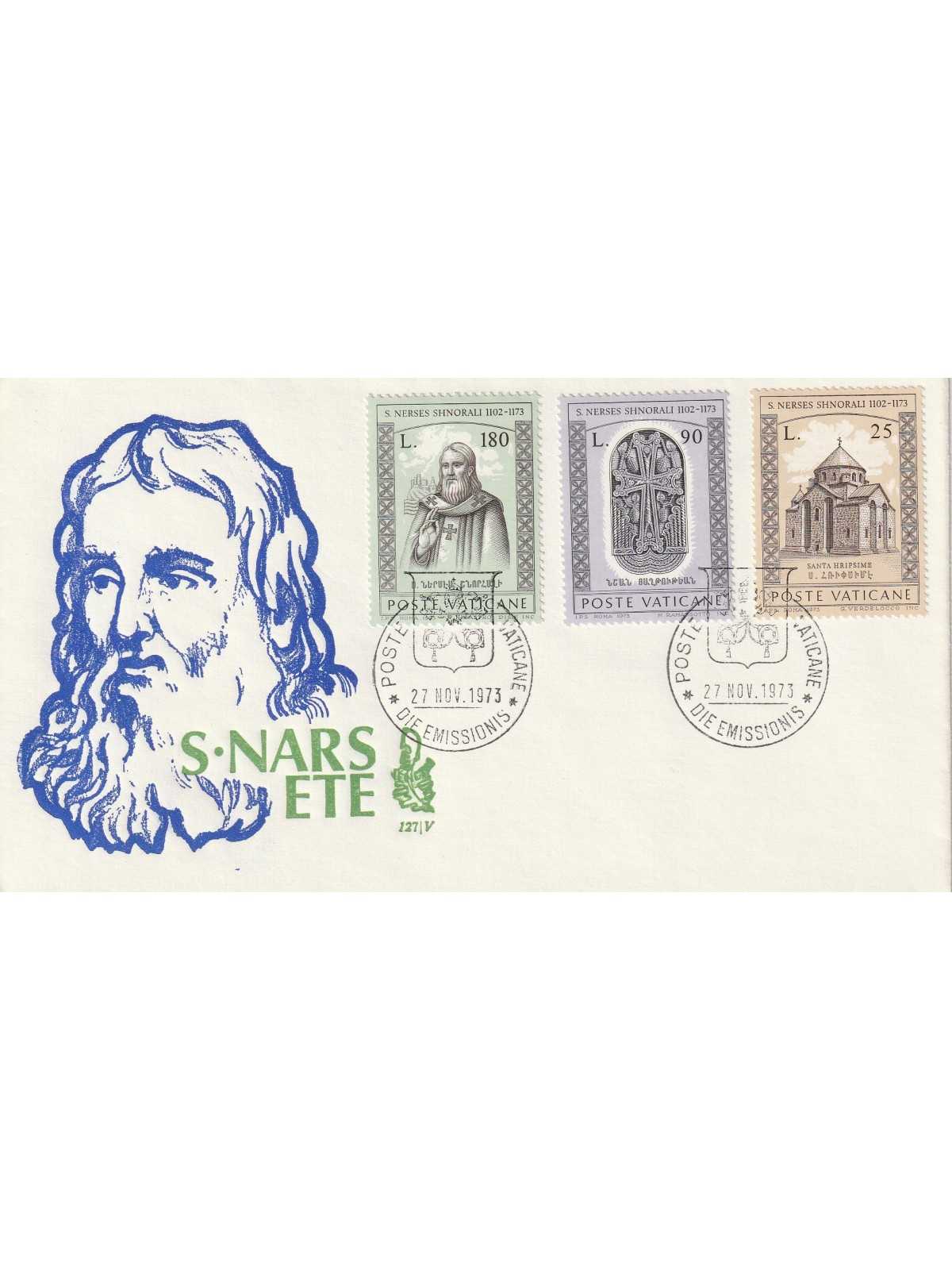 1973 FDC VENETIA N. 127/V VATICANO S. NARSETE MF80157