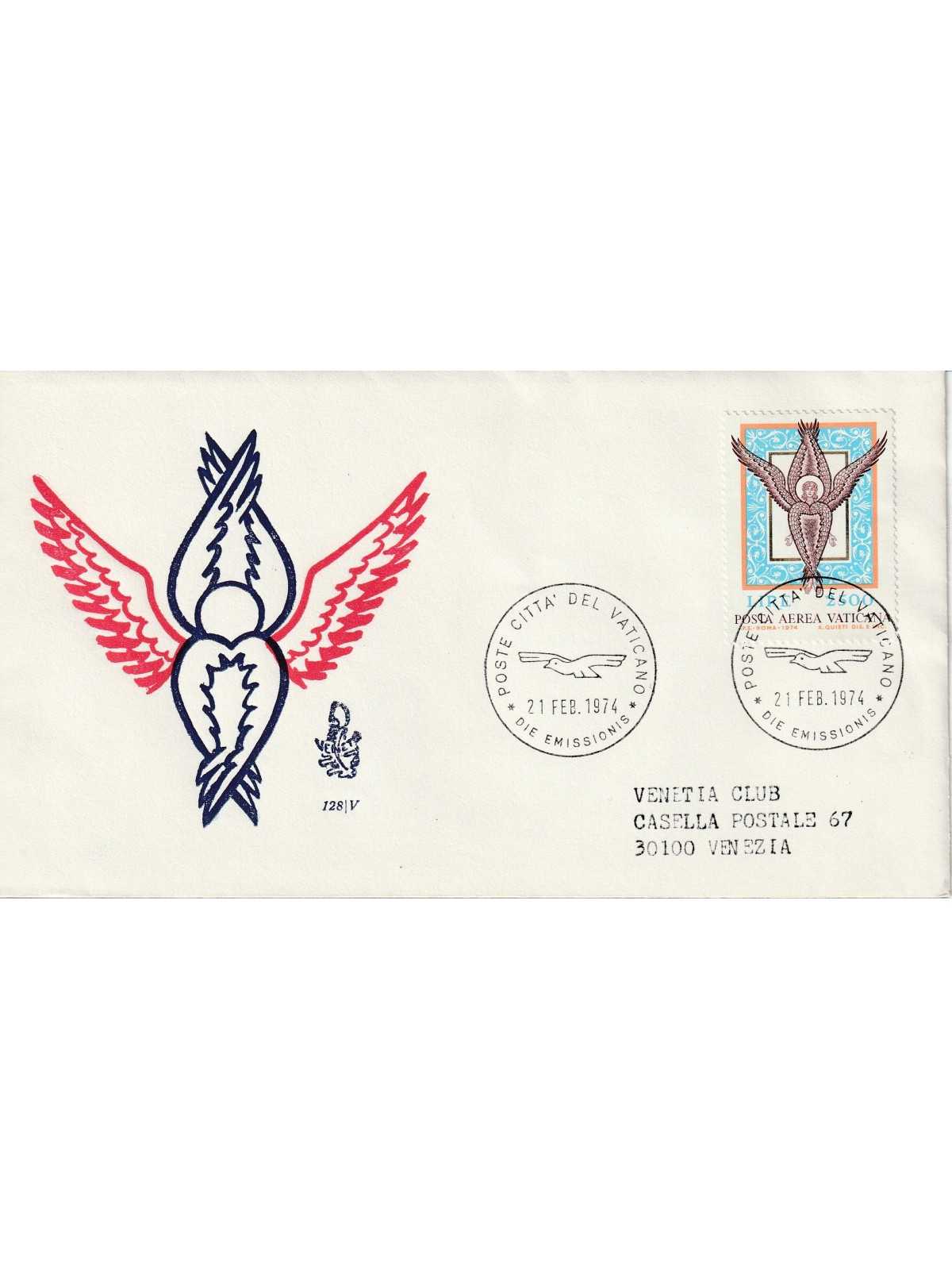 1974 FDC VENETIA N. 128/V VATICANO P.A. ANGELO MF80158