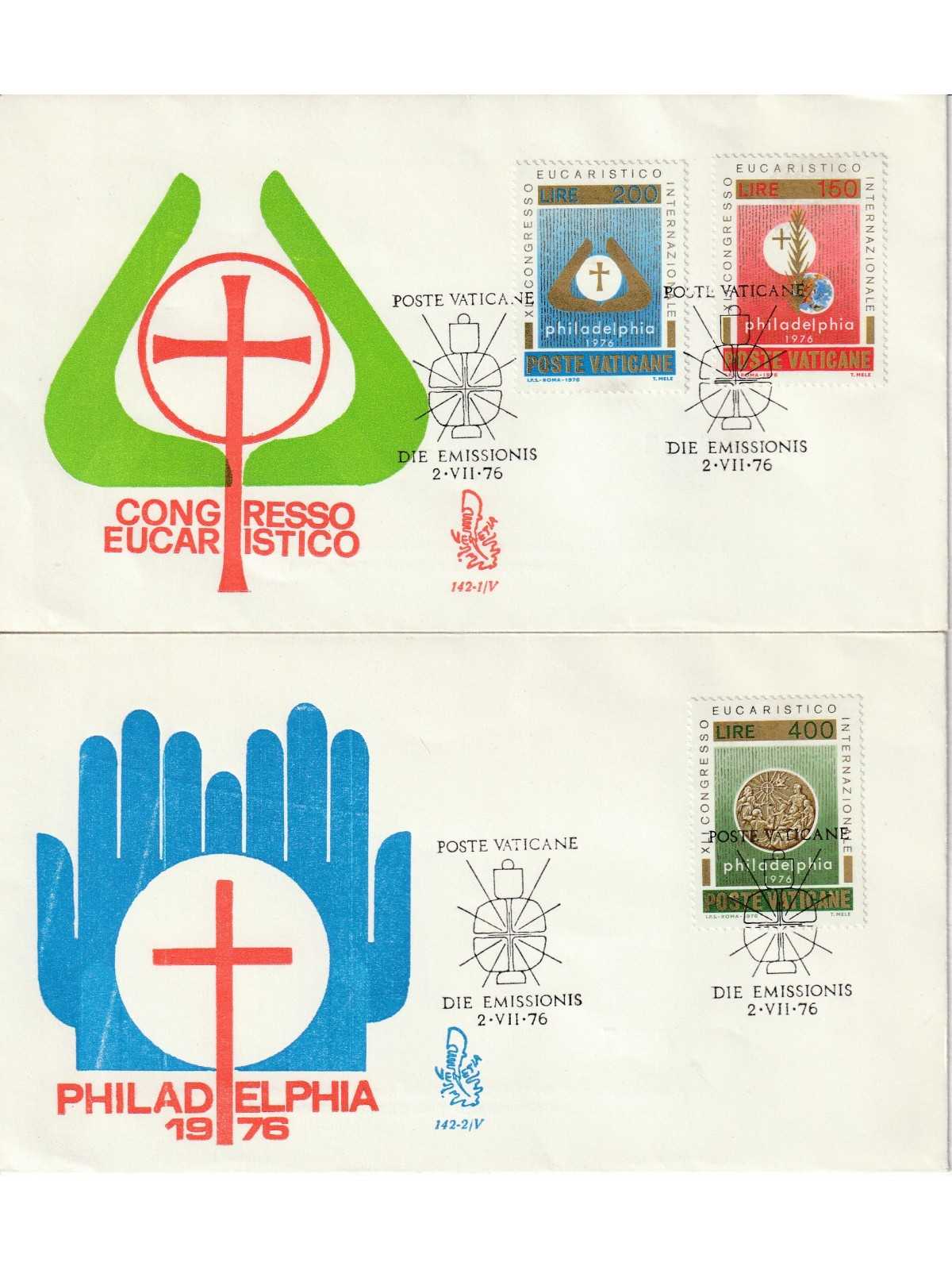 1976 FDC VENETIA N. 142/V VATICANO SERIE CONGRESSO EUCARISTICO MF80172