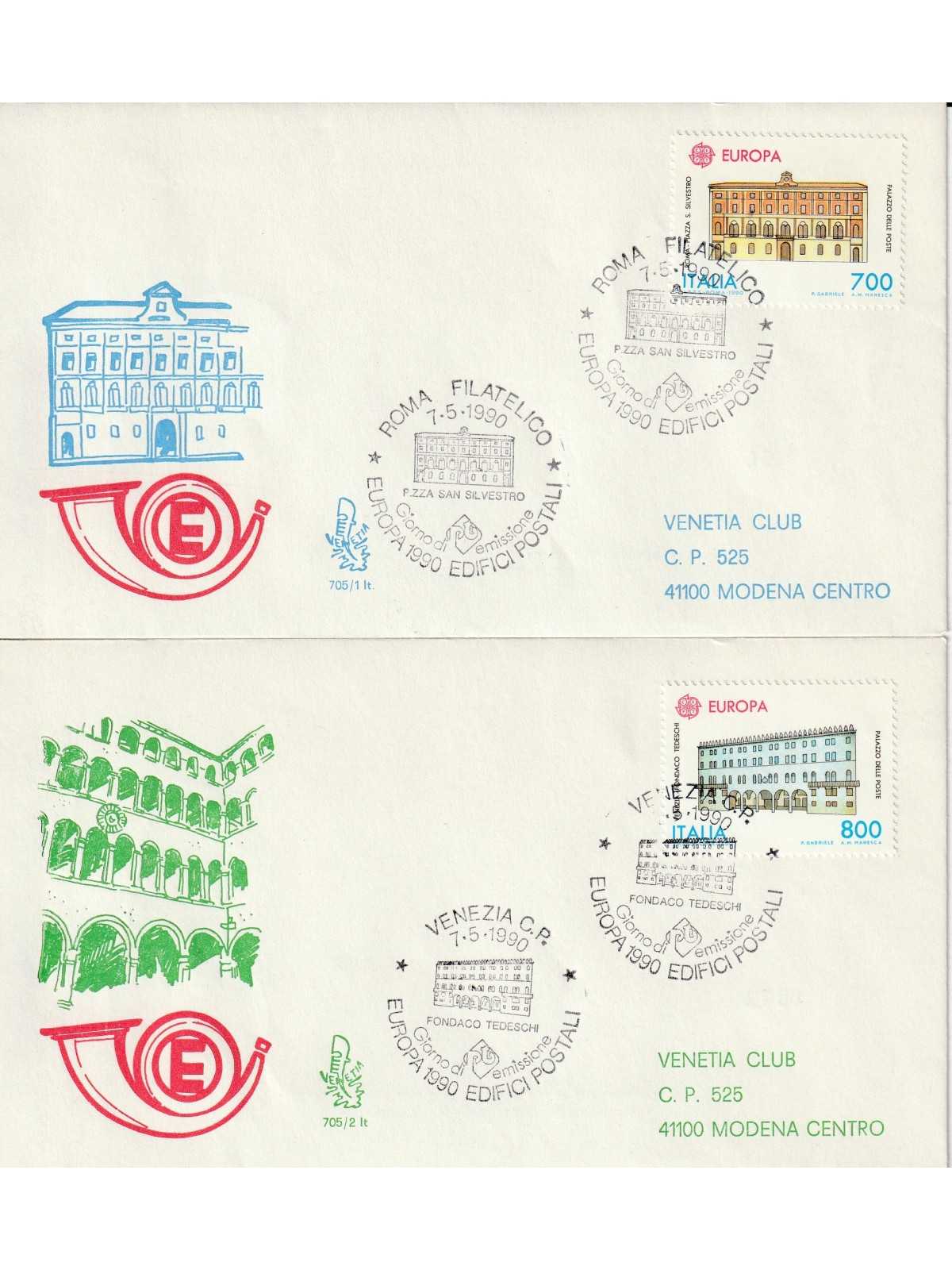 1990 FDC VENETIA N. 705/IT ITALIA SERIE EUROPA '90 MF80192