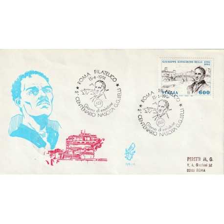 1991 FDC VENETIA N. 725/IT ITALIA CENT. NASCITA G.G. BELLI MF80214