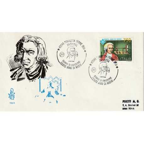 1991 FDC VENETIA N. 736/IT ITALIA GALVANI CENTO ANNI DI RADIO MF80226