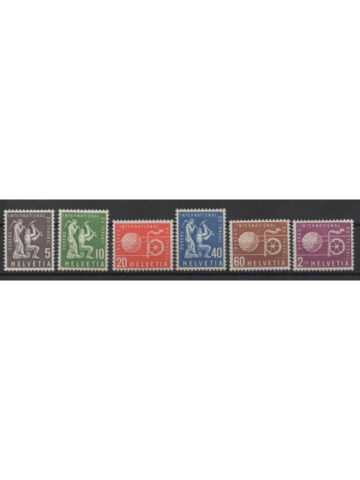 1956 SVIZZERA SWITZERLAND SERVIZIO BUREAU DU TRAVAIL 6 V MNH MF28282