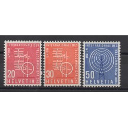 1960 SVIZZERA SWITZERLAND SERVIZIO U.I.T. TELECOMUNICAZIONI 3 V MNH MF28414