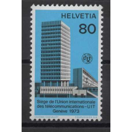1973 SVIZZERA SWITZERLAND SERVIZIO NUOVA SEDE U.I.T. 1 V MNH MF28395