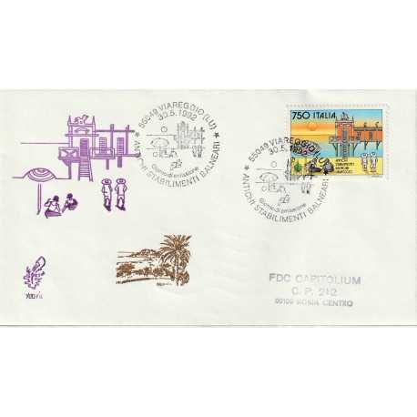 1992 FDC VENETIA 760/IT ITALIA ANTICHI STABILIMENTI BALNEARI - VIAREGGIO MF80235