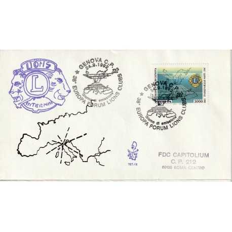 1992 FDC VENETIA 767/IT ITALIA EUROPA FORUM LIONS CLUB MF80245