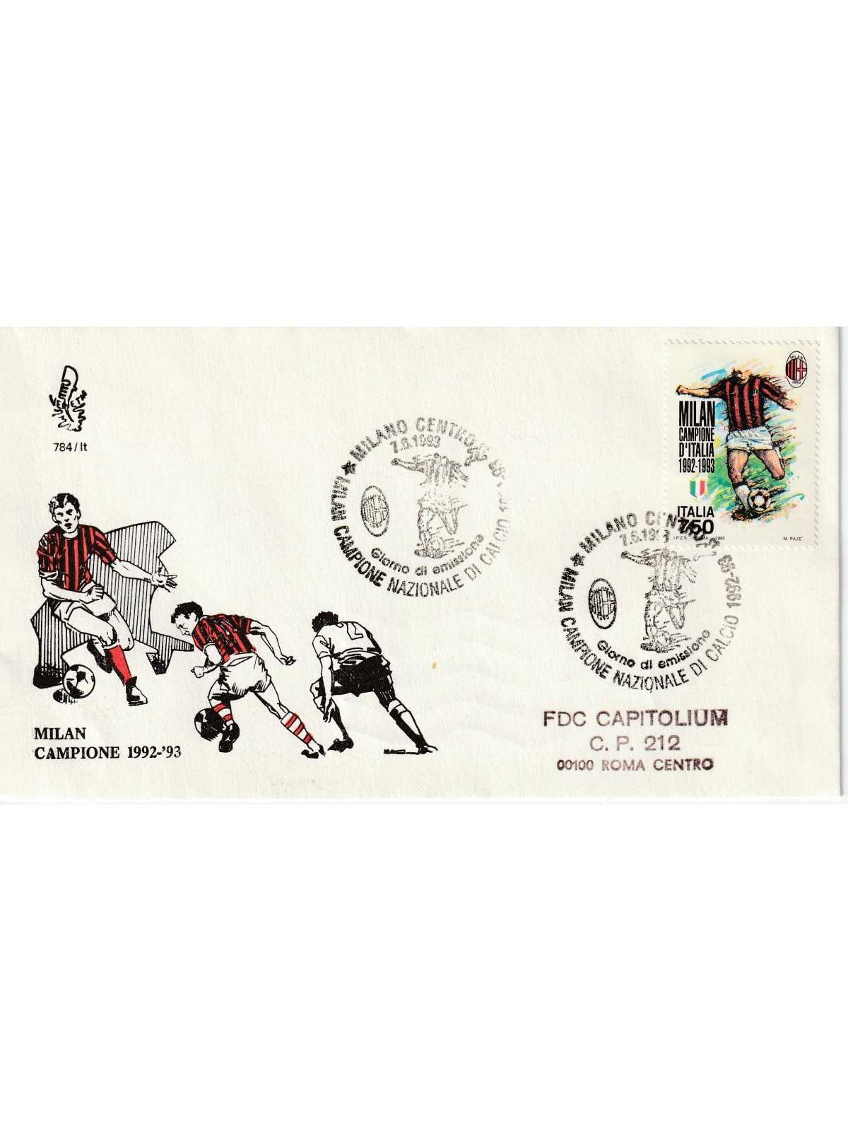 1993 FDC VENETIA 784/IT ITALIA MILAN CAMPIONE 92-93 MF80262