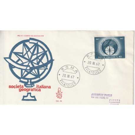 1967 FDC VENETIA N. 244/IT TALIA SOCIETA' ITALIANA GEOGRAFICA MF80353