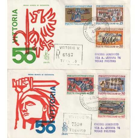 1968 FDC VENETIA N. 278 1-2/IT ITALIA 50 ANN. VITTORIA MF80758