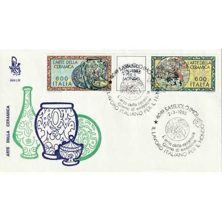 1985 FDC VENETIA N. 588/IT ITALIA LAVORO ITALIANO PER IL MONDO MF80766