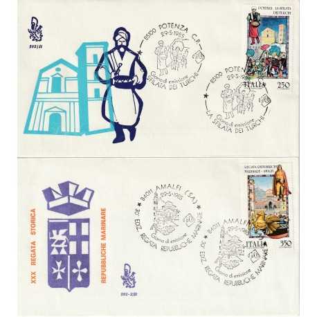 1985 FDC VENETIA N. 592/IT ITALIA SERIE FOLKLORE AMALFI-POTENZA MF80770