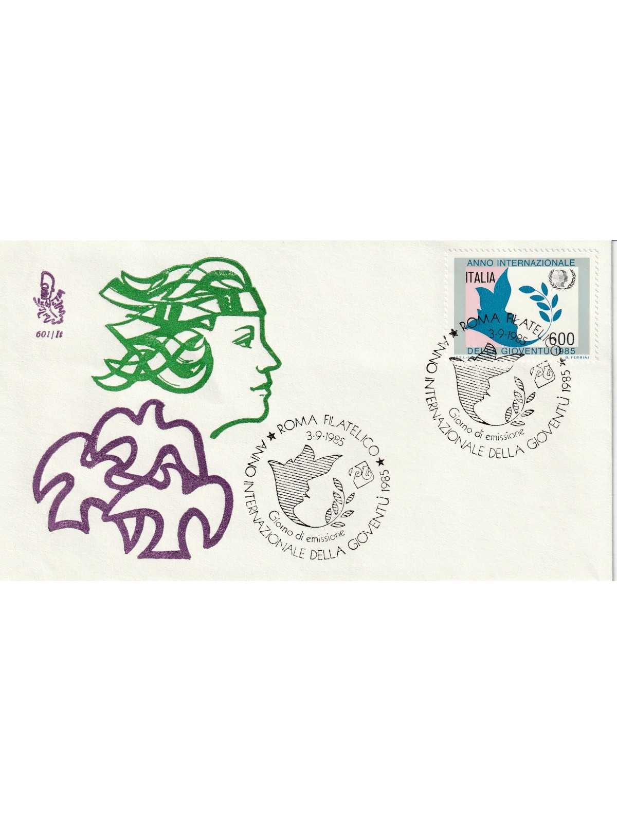 1985 FDC VENETIA N. 601/IT ITALIA ANNO INT. GIOVENTU' MF80779