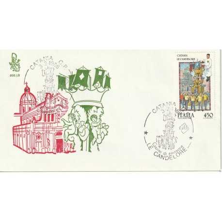 1986 FDC VENETIA N. 608/IT ITALIA FOLKLORE CATANIA MF80784