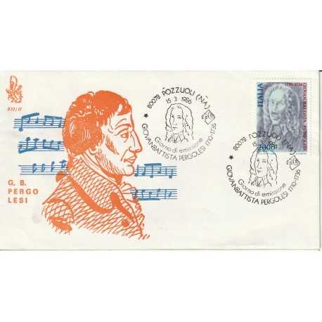 1986 FDC VENETIA N. 610/IT ITALIA G.B. PERGOLESI MF80786