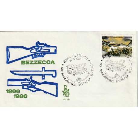 1986 FDC VENETIA N. 617/IT ITALIA 120 ANN. BATTAGLIA BEZZECCA MF80792