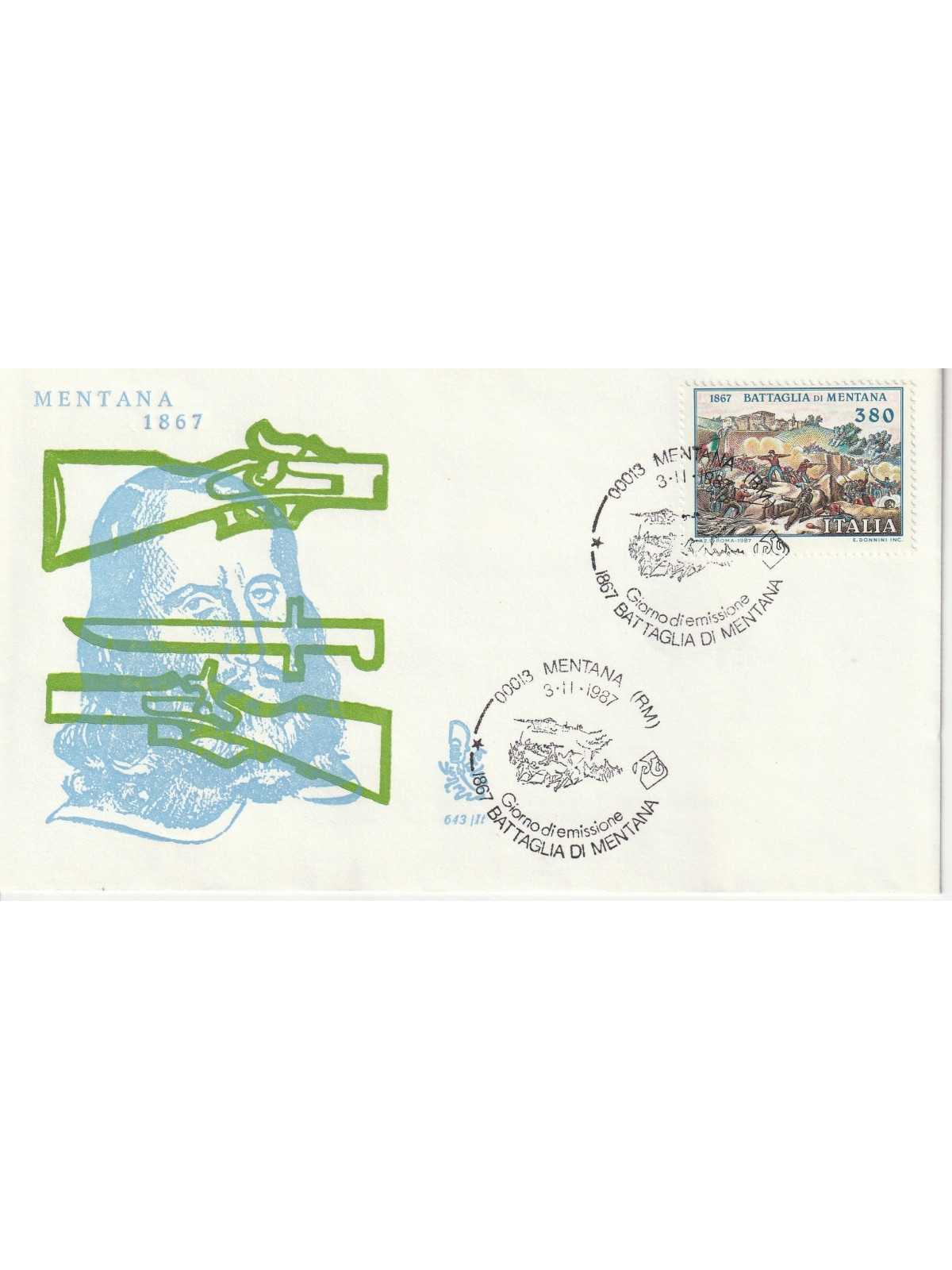 1987 FDC VENETIA N. 643/IT ITALIA BATTAGLIA DI MENTANA MF80817