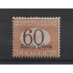 1926 ERITREA SEGNATASSE 60 CENT SOPRAST. IN BASSO N 25 MNH CILIO MF28424