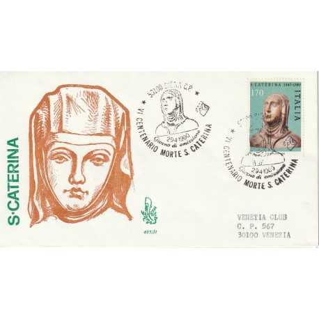 1980 FDC VENETIA 485/IT ITALIA VI CENT. MORTE S. CATERINA MF80825