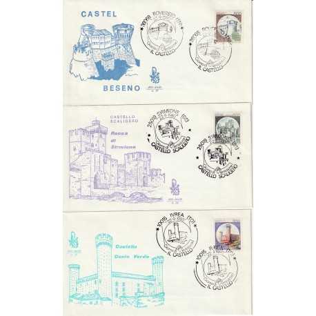 1980 FDC VENETIA 492-BIS/IT ITALIA SERIE CASTELLI GIRO COMPLETO 27 B. MF80833