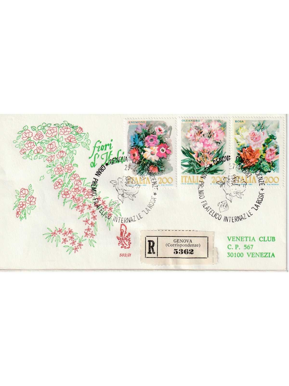 1981 FDC VENETIA 502/IT ITALIA GRAN PREMIO FILATELICO INT. "LA ROSA" MF80843