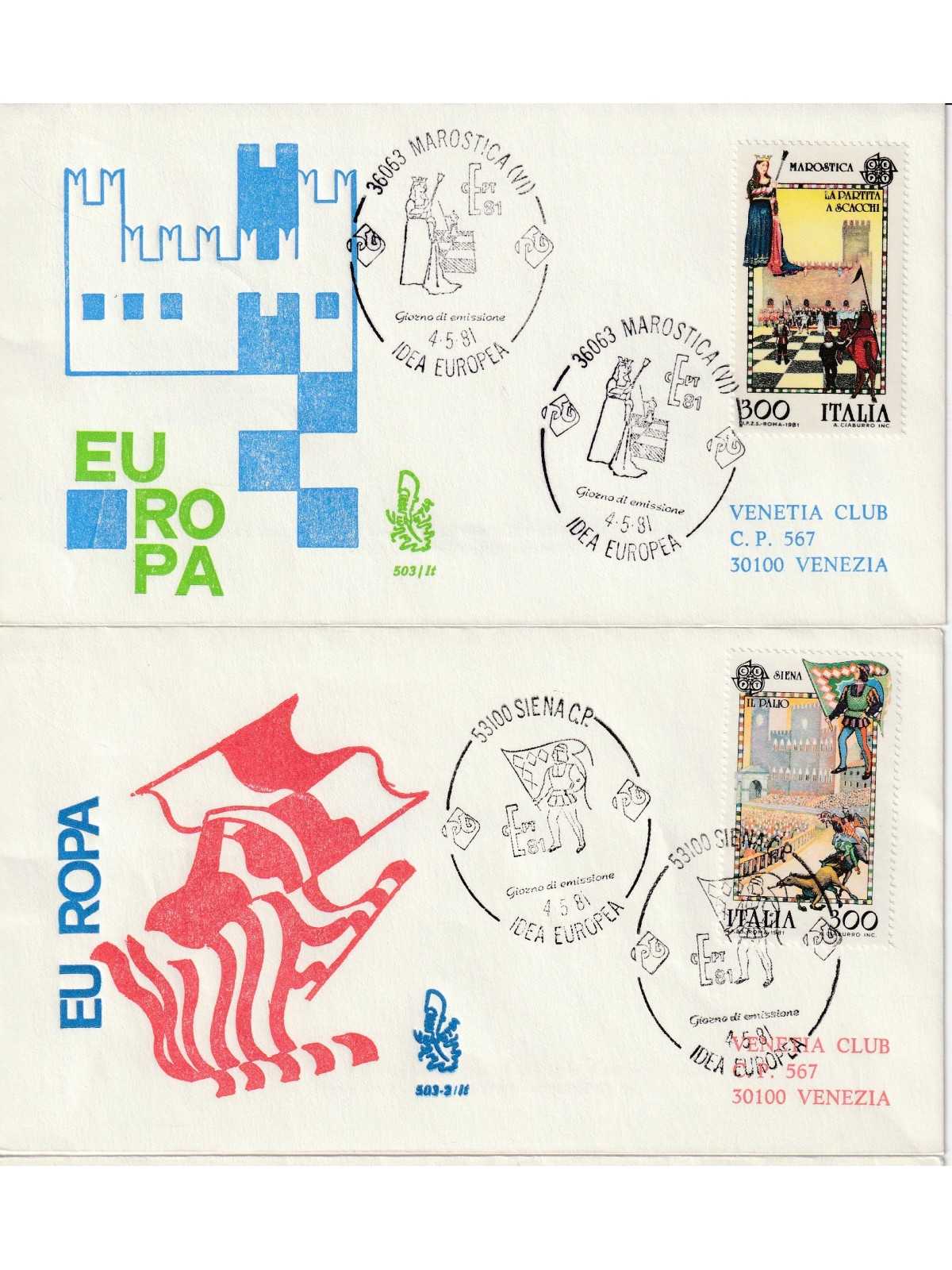 1981 FDC VENETIA 503-1-2/IT ITALIA SERIE EUROPA '81 MF80844