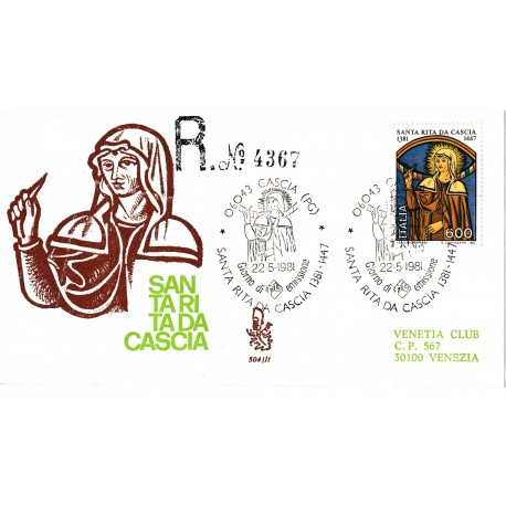 1981 FDC VENETIA 504/IT ITALIA SANTA RITA DA CASCIA MF80845