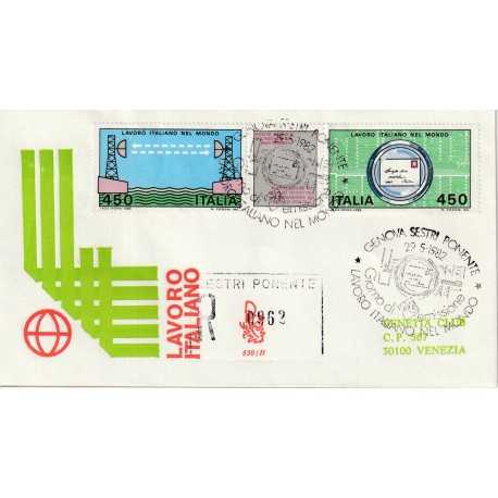 1982 FDC VENETIA 530/IT ITALIA LAVORO ITALIANO NEL MONDO MF80872