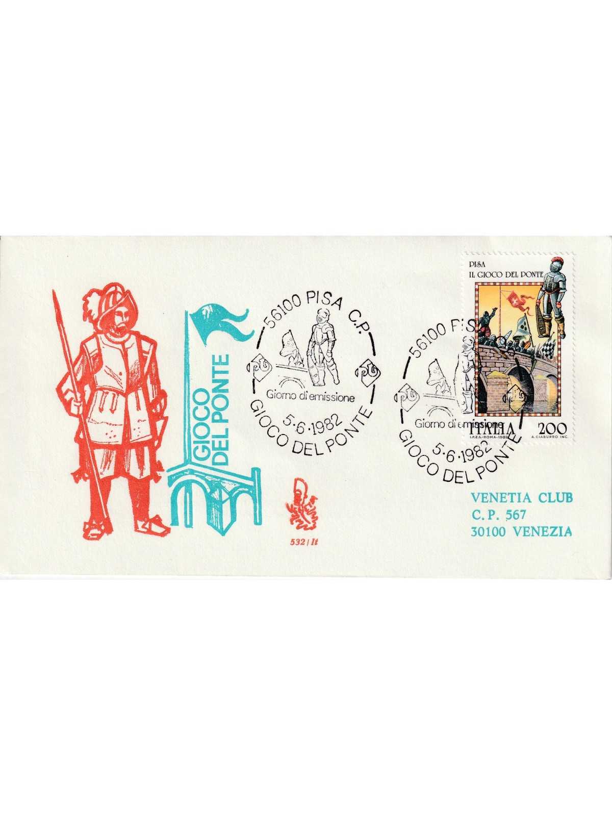 1982 FDC VENETIA 532/IT ITALIA FOLKLORE PISA MF80874