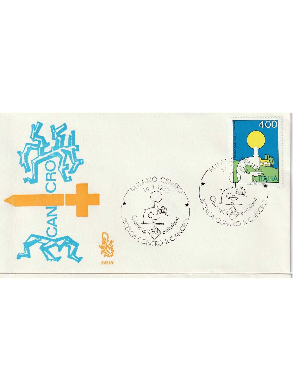 1983 FDC VENETIA 542/IT ITALIA RICERCA CONTRO IL CANCRO MF80884