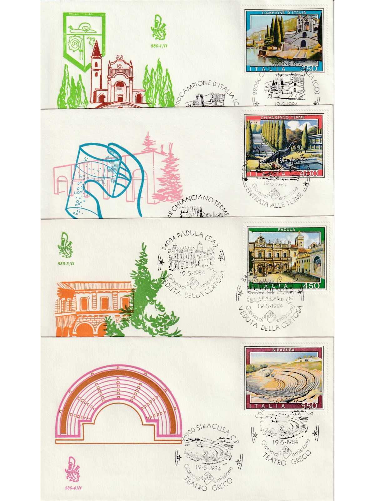 1984 FDC VENETIA 580-1-2-3-4/IT ITALIA SERIE TURISTICA XI MF80922