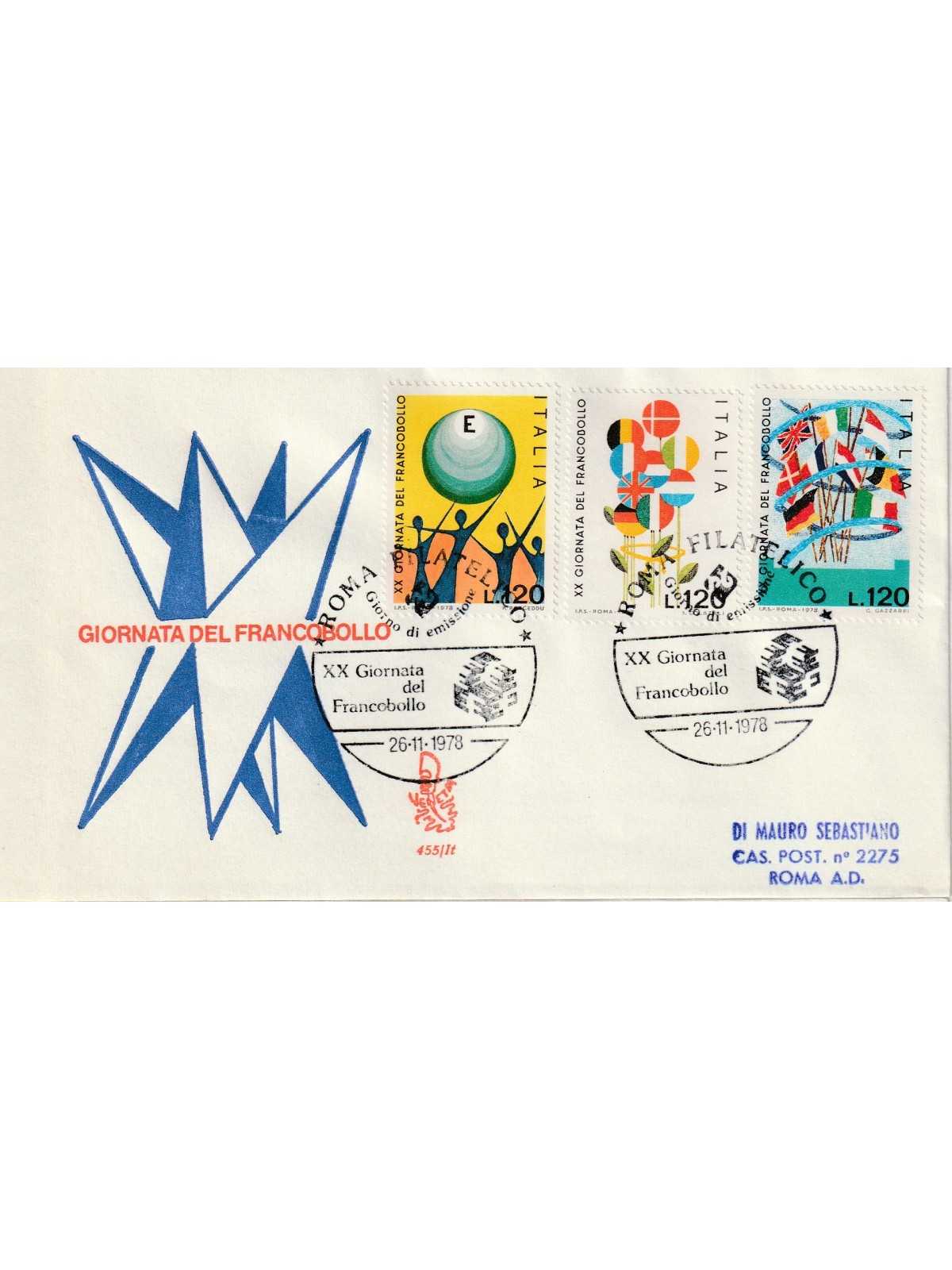 1978 FDC VENETIA 455/IT ITALIA GIORNATA DEL FRANCOBOLLO MF80957