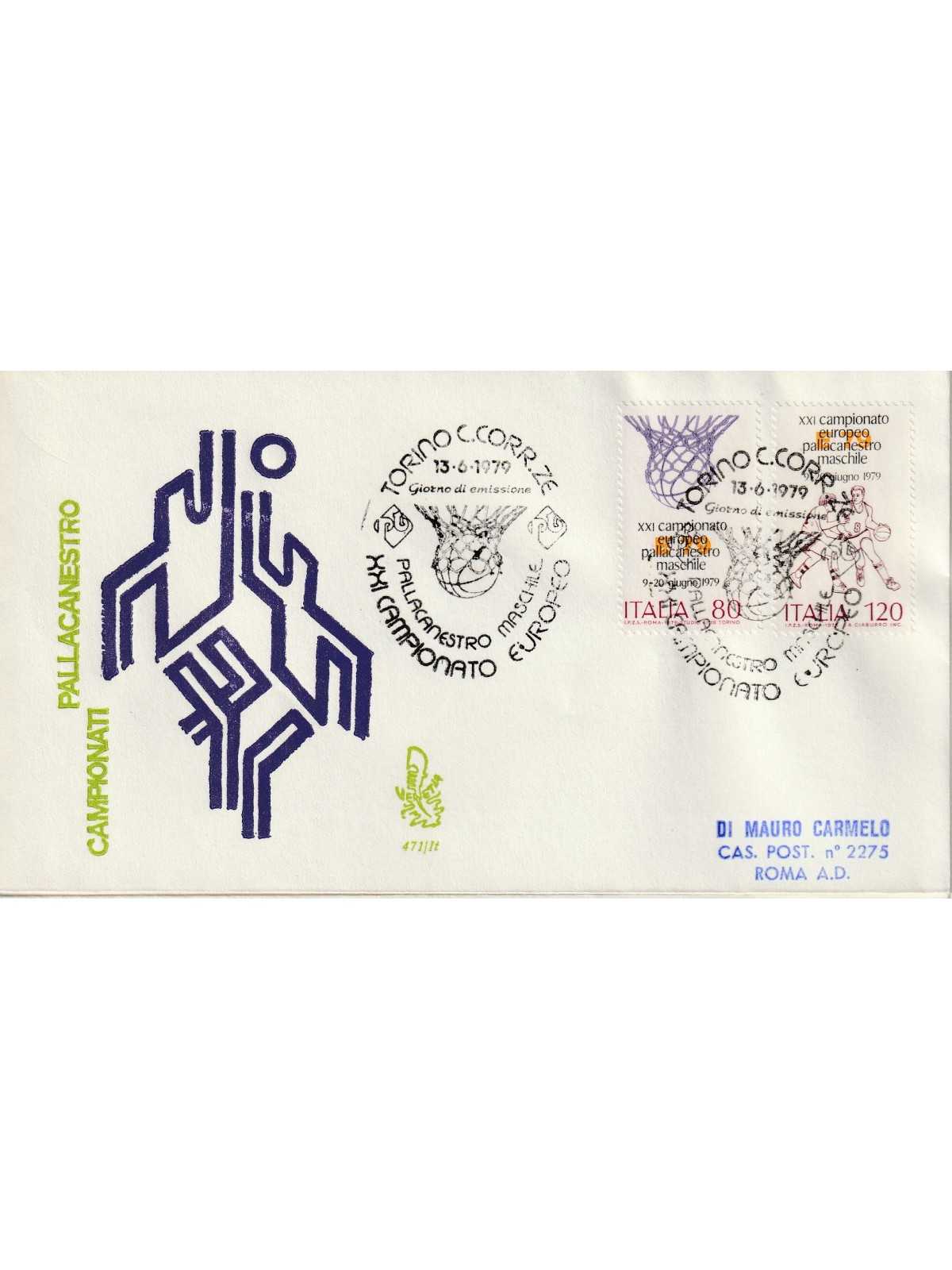 1979 FDC VENETIA 471/IT ITALIA XXI CAMP. EUROP. PALLACANESTRO MF80973