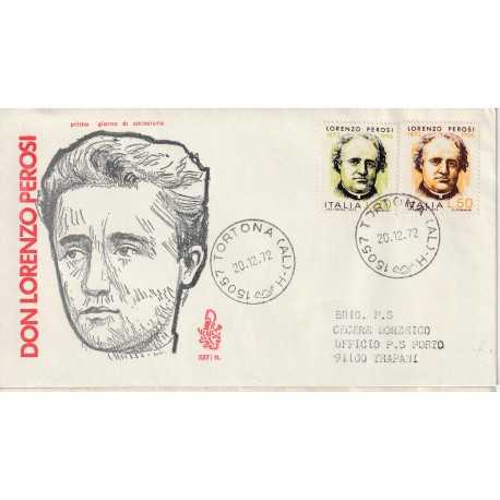 1972 FDC VENETIA 337/IT ITALIA DON LORENZO PEROSI MF81037