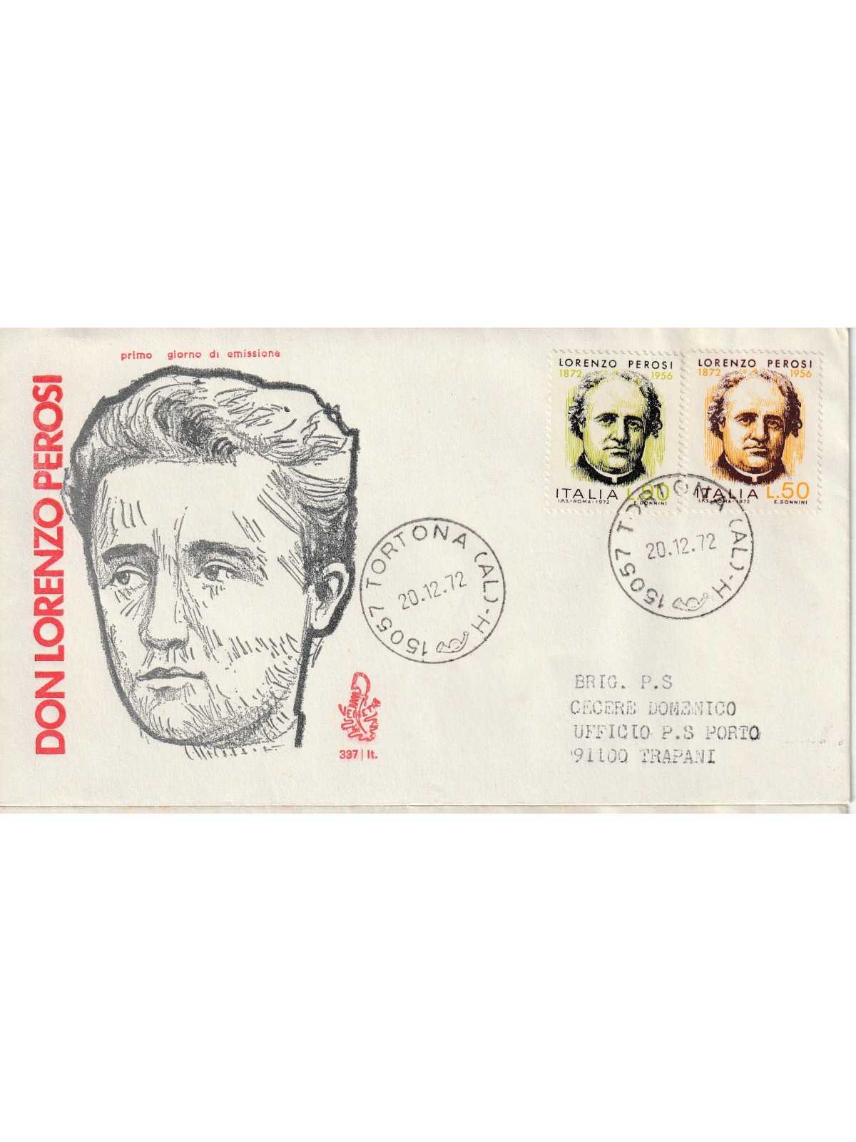 1972 FDC VENETIA 337/IT ITALIA DON LORENZO PEROSI MF81037