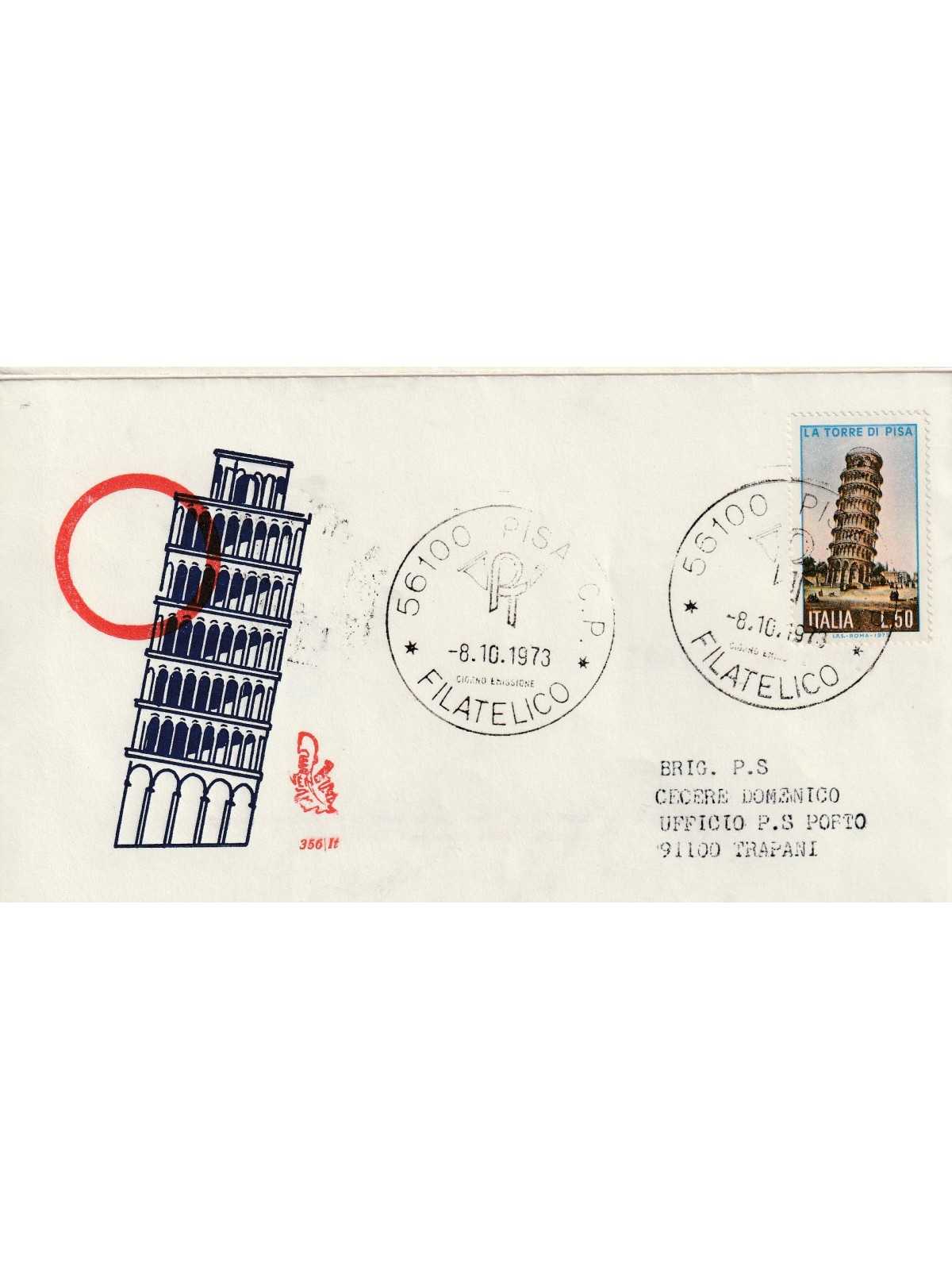 1973 FDC VENETIA 356/IT ITALIA LA TORRE DI PISA MF81056