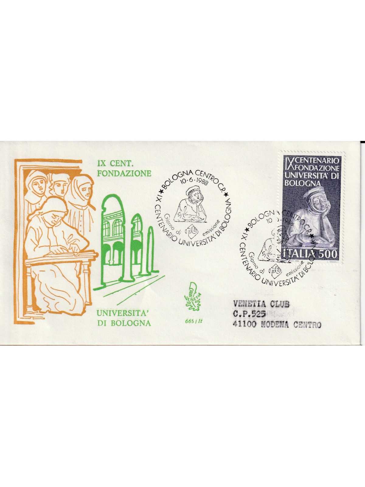 1988 FDC VENETIA 665/IT ITALIA UNIVERSITA' DI BOLOGNA MF81082