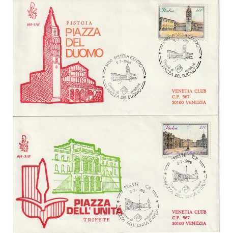 1988 FDC VENETIA 666 1-2/IT ITALIA SERIE PIAZZE II MF81083