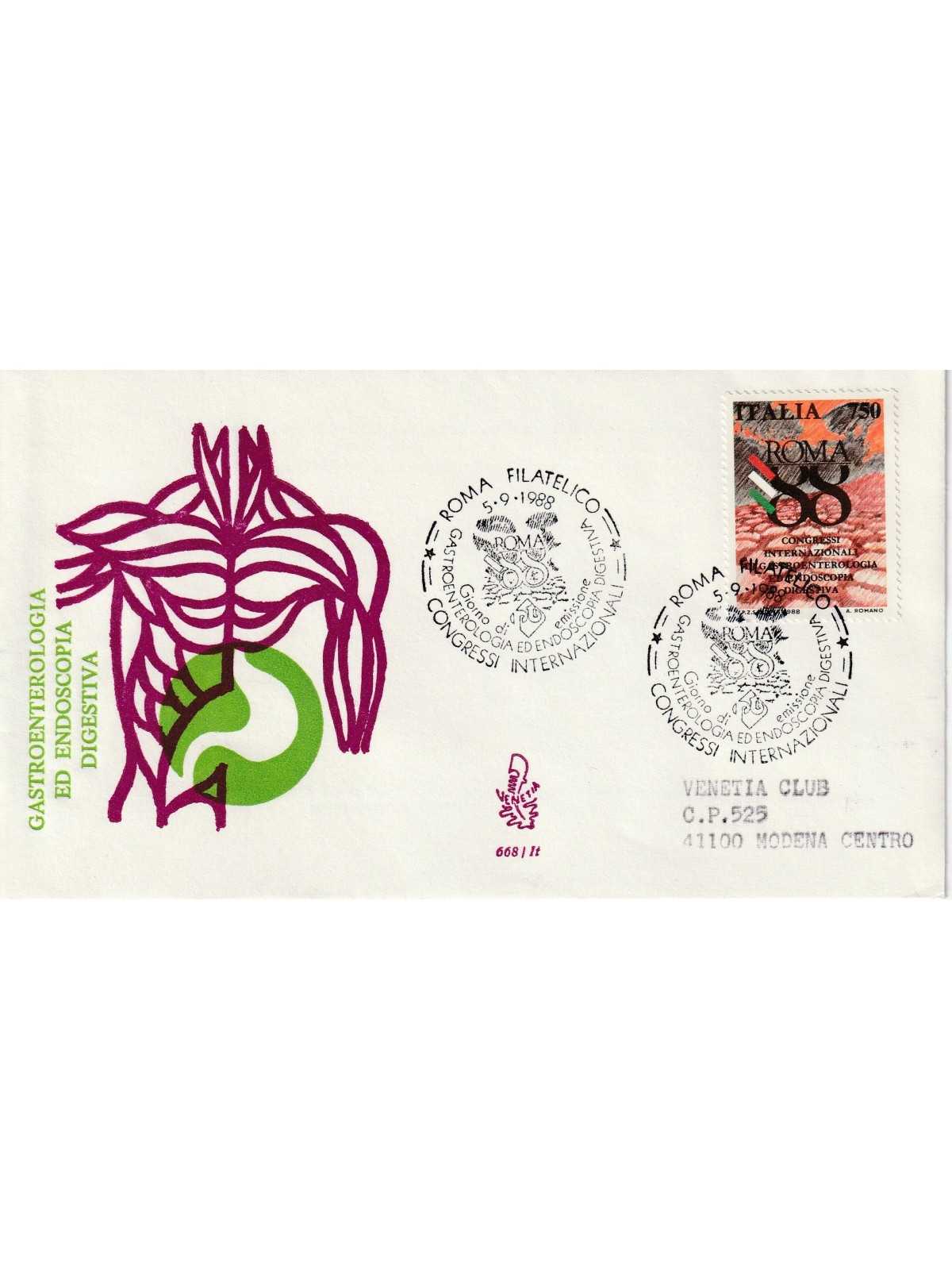 1988 FDC VENETIA 668/IT ITALIA GASTROENTEROLOGIA MF81085