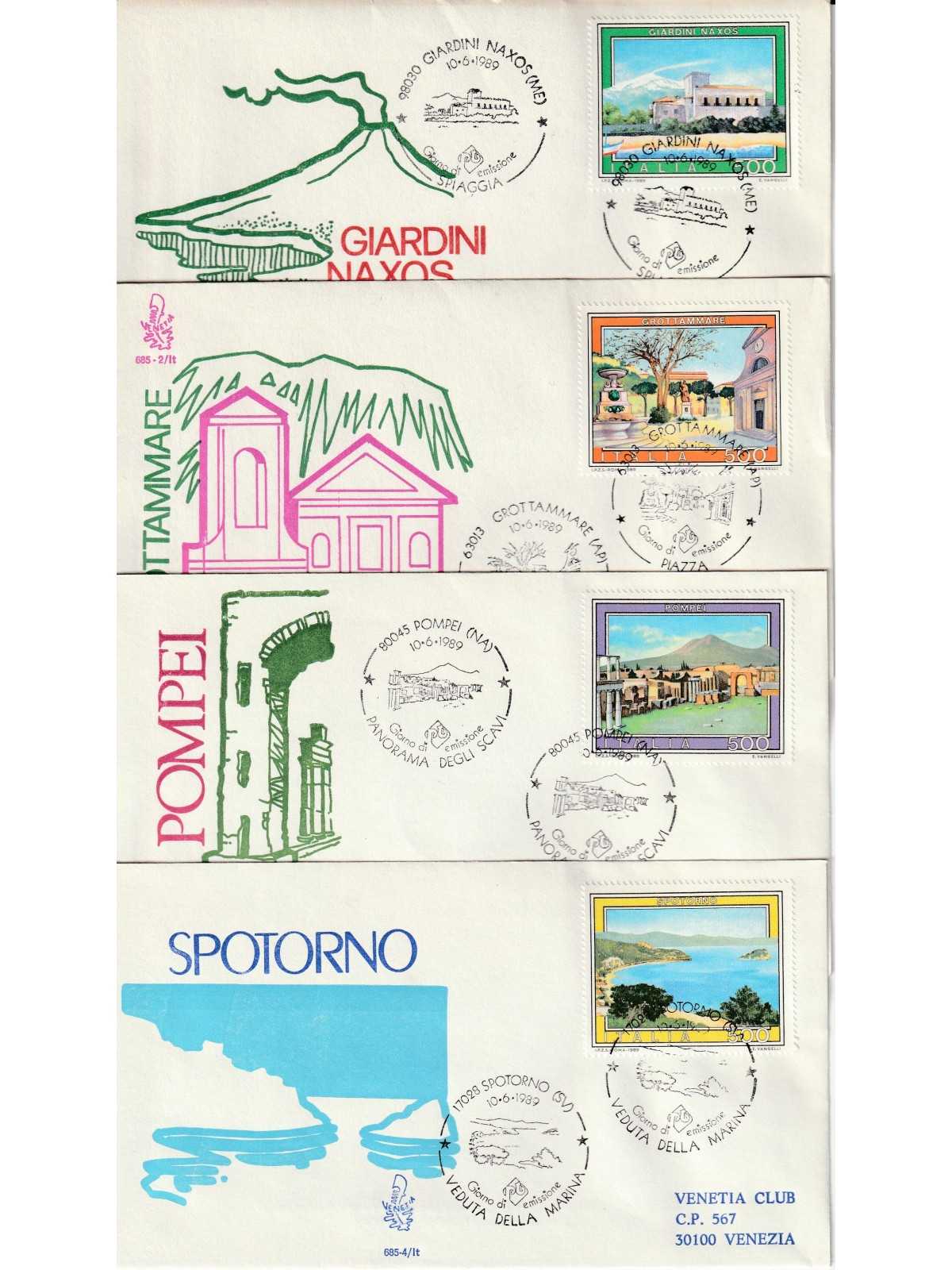 1989 FDC VENETIA 685 1-2-3-4/IT ITALIA SERIE TURISTICA XVI MF81103