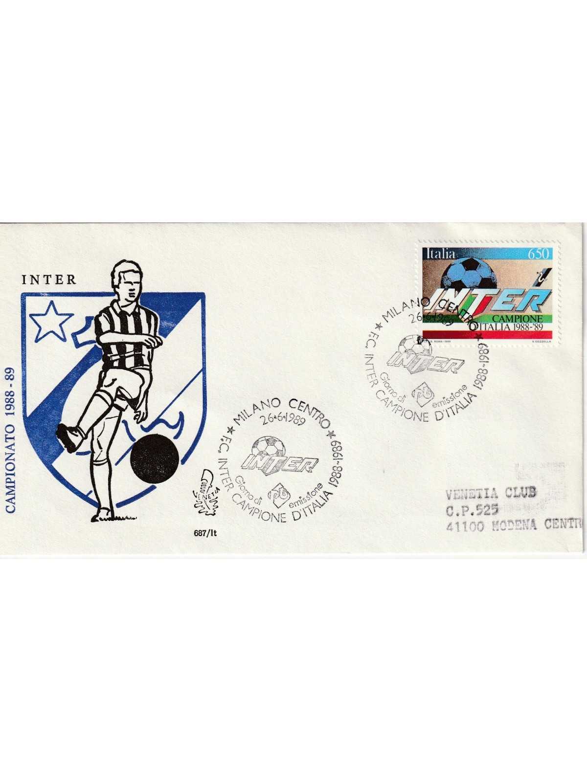 1989 FDC VENETIA 687/IT ITALIA INTER CAMPIONE D'ITALIA MF81105